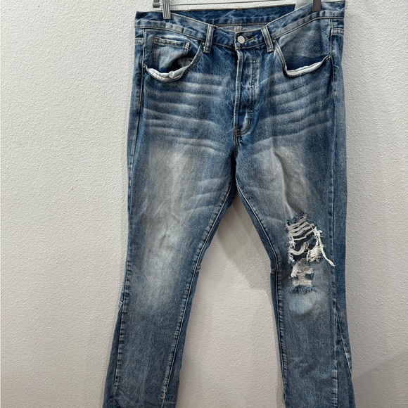 Men's Blue Distressed Jeans